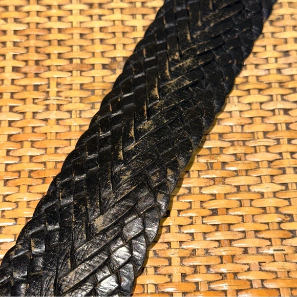 Vintage Lunar Eclipse Leather Braided Slouch Boho Belt Embellished Buckle Gypsy - Picture 4 of 6